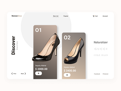 E-Commerse Brand Shoes Woman app branding design e commerce typography ui uiux web design