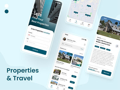 Properties & Travel Rent House UI Design