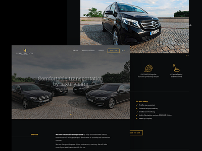 LuxuryServices Redesign black bmw cars dark gold luxury mercedes microsite range rover redesign webdesign