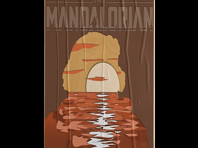 The Mandalorian Fan Art Poster baby yoda branding fan art layered design mandalorian papercraft poster poster design season finale starwars the mandalorian typogaphy