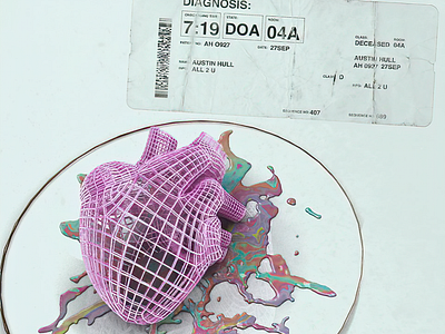 All 2 U - Album Art Concept for Austin Hull album art branding cover art design digital heart liquid pink surreal typogaphy