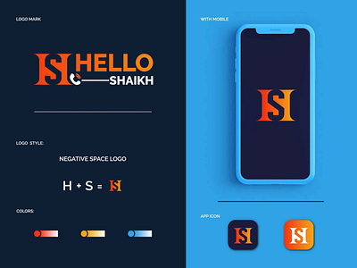 Hello Shaikh negative space logo