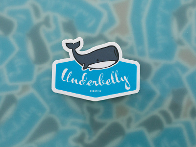 Underbelly Stickers print sticker stickermule stickers underbelly underbelly creative whale