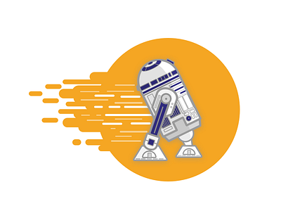 OG R2 droid fun r2d2 starwars vector art vector illustration