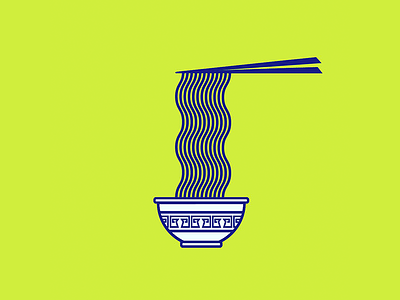 Noodle Lyfe blue food green icon lines noodles ramen vector