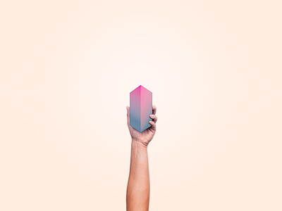 Solitude blue collage cube gradient hand photoshop pink rectangle vector