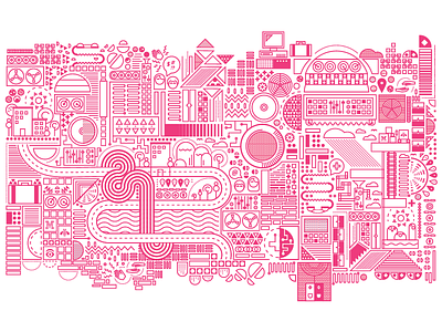 IBM x AIGA National Conference Installation aiga atx ibm illustration installation pattern pink texas vector