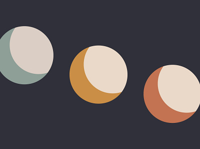 Moon Triptych design illustration vector