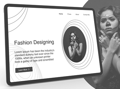 Black and White Landing Page For a Fashion Designer branding design graphic design illustration landing minimal ui ux web website