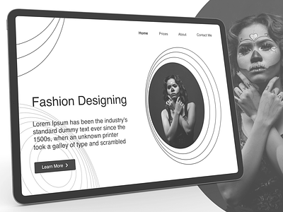 Black and White Landing Page For a Fashion Designer