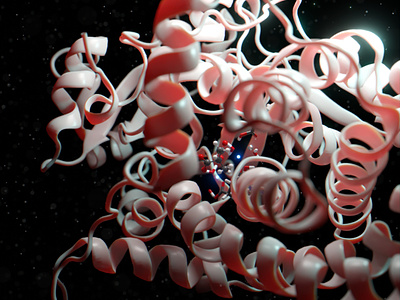 Enzymatic Life atomic atoms biology blender chemistry illustration medicine protein quantum science