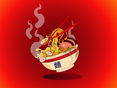 Hot Ramen graphic design illustration vector