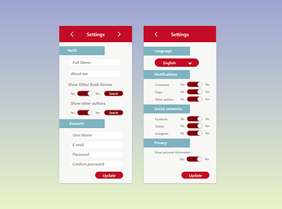 Daily UI: Settings #07 @challenge @daily ui @settings app design ui ux