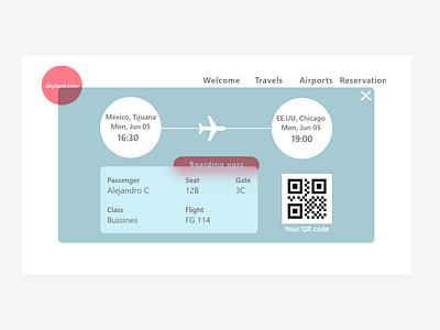 Daily UI: Boarding pass #024 @boarding @challenge @daily ui @pass design ui ux web