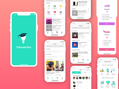 EducateYou - An E-learning Platform adobe xd app education app logo ui