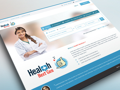 Healthnextgen.com redesign clean doctor flat health medical search ui website