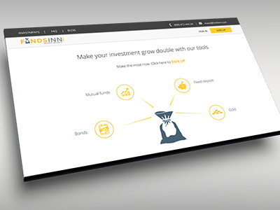 Fundsinn homepage redesign clean design finance flat investment money ui web