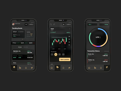 Trading app concept - nightmode