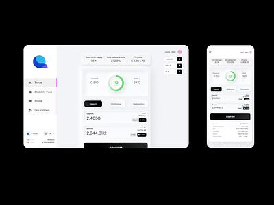 Liquity UI neumorphic redesign app crypto design illustration minimal neumorphism ui ux web