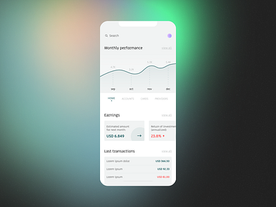 Finance app for small business app design flat minimal ui ux