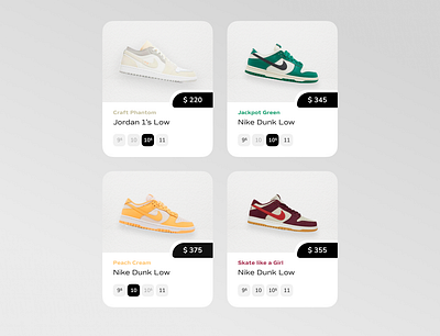 Undefined UI #2 card cart design e commerce minimal product sneakers ui