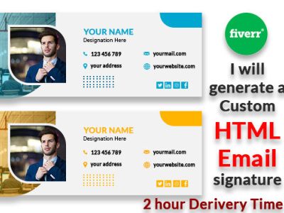 I will generate Custom html email signature