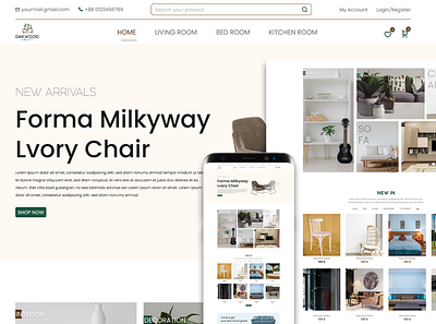 OAKWOOD CRAFT BD furniture shop intorior design landing page oakwood ui uiux ux wooden company woodshop