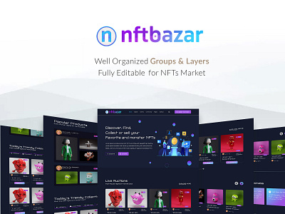 NFTBAZAR Landing Page Design in Figma