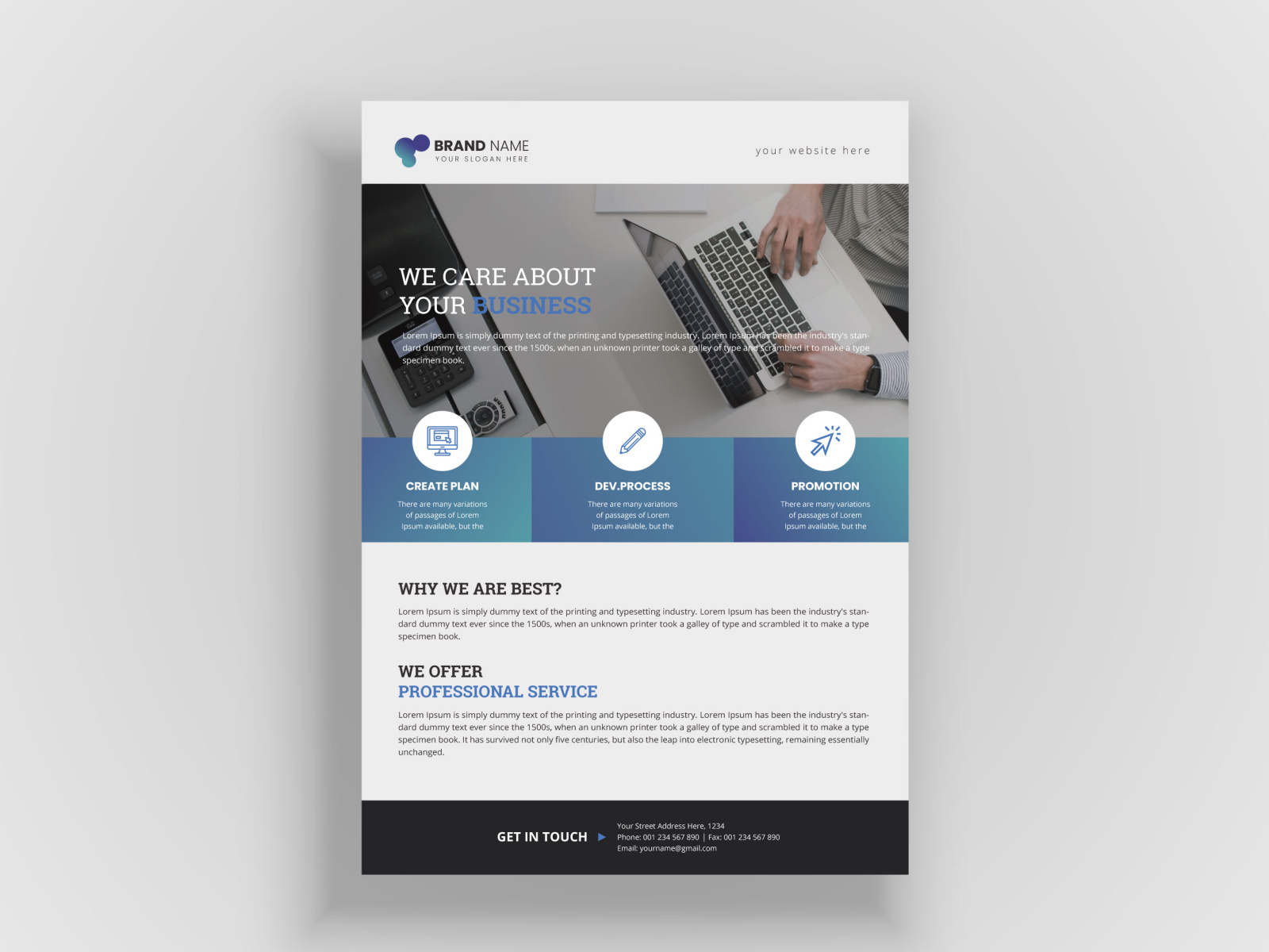 Corporate A4 Modern flyer template with clean design by Rahat Rahman on ...