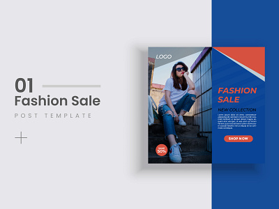 Fashion Sale Social Media Post Design, Set Post Template Banner banner fashion sale promotion