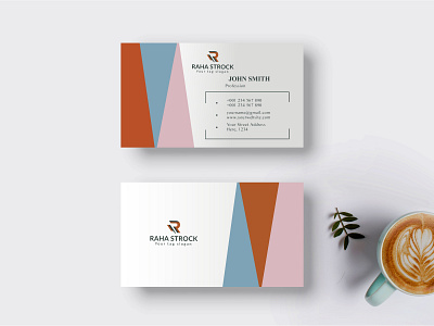Modern simple business card template, Flat and clean design abstract creative layout logo simple