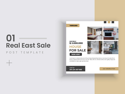 Real East Social Media Post Layout with Clean and clear template advertising