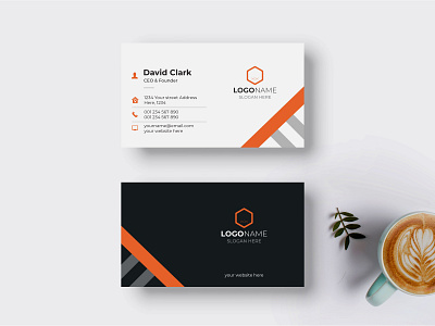 Minimalist modern clean business card template with clean design creative