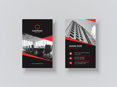 Modern minimalist business card template with dark background creative