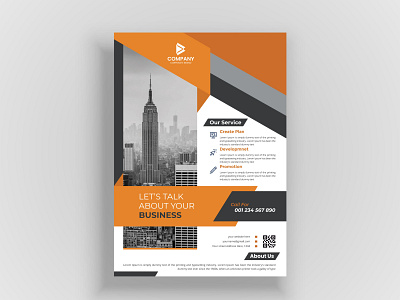 Corporate modern flyer layout template with clean design advertising