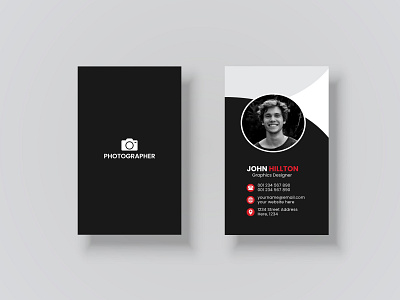 Double-sided Modern photographer business card template creative photographer businesss card professional