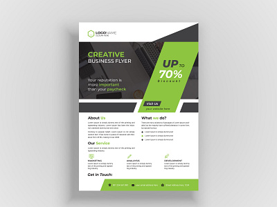 Creative modern abstract business flyer template design advertising branding