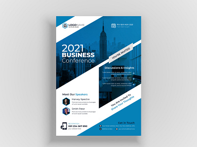 Modern Conference Flyer , 2021 Conference Flyer Template Design