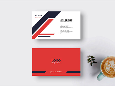 Modern business card Flat abstract creative template creative