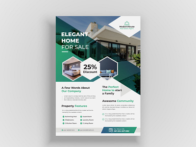 Creative and Modern clean real estate flyer template