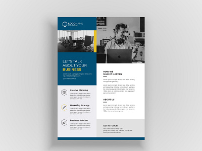 Corporate Modern Flyer layout design, a4 flyer template branding