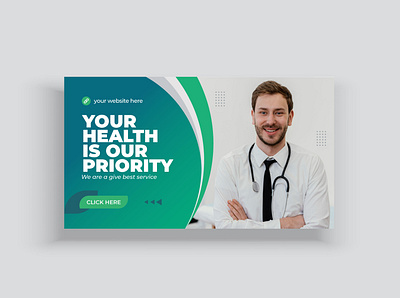 Medical healthcare web banner & video thumbnail template design healthcare