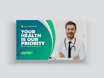 Medical healthcare web banner & video thumbnail template design