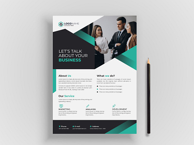 Corporate modern business abstract flyer template branding