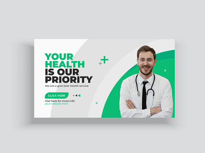 Medical Healthcare Web Banner & Video Thumbnail Template healthcare