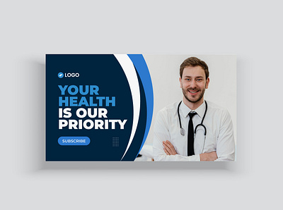 Web banner template and video thumbnail for Medical healthcare healthcare