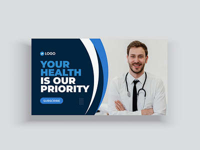 Web banner template and video thumbnail for Medical healthcare