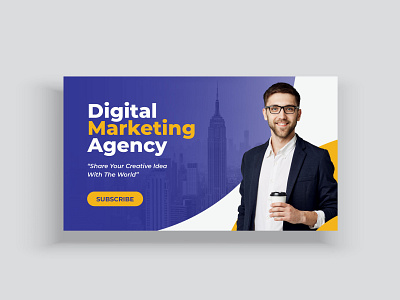 Digital Agency Video Thumbnail. Customizable Web Banner Template web banner