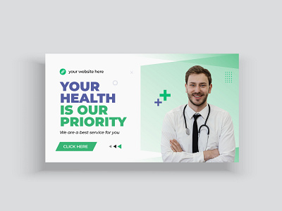 Medical Healthcare Web Banner Template & Video Thumbnail