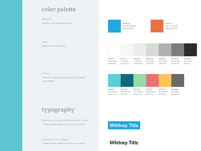 Style Guide color guide palette style typography